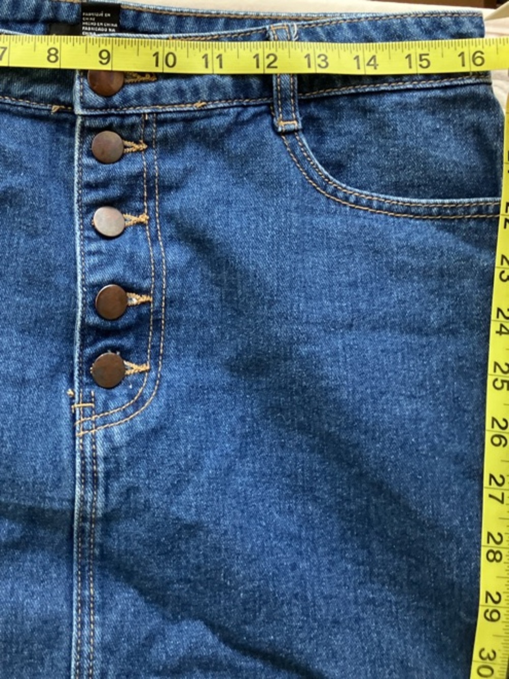 Forever 21 Light Blue Denim Button Mini Skirt - Picture 6 of 7
